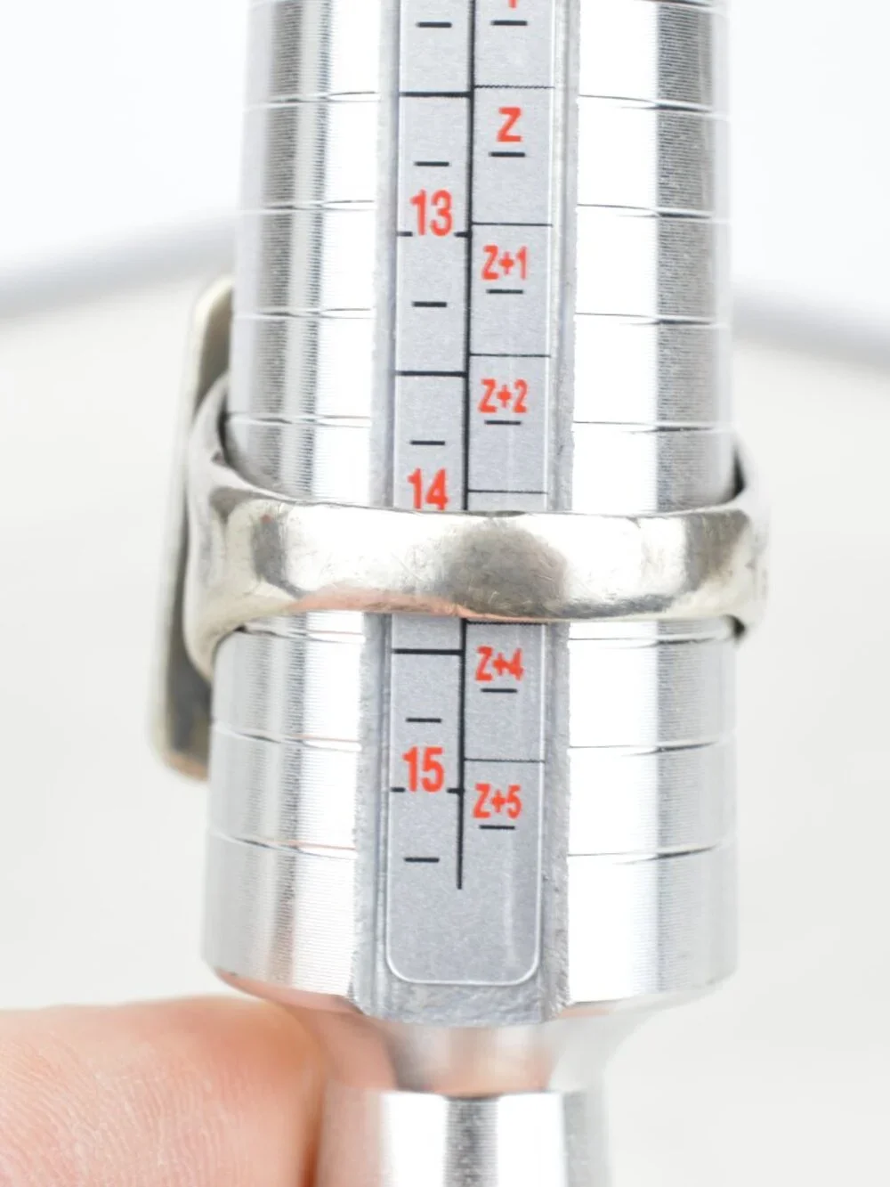 Vintage Navajo Sterling Silver Gaspeite Channel Inlay Ring Sz 14.25 Heavy 19.5g